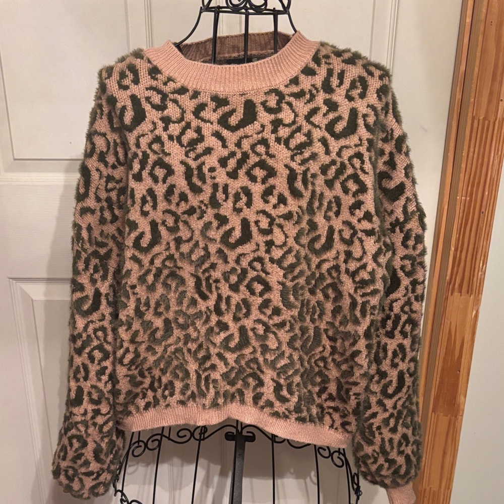 Love Token Leopard Print Sweater - Black and Brown